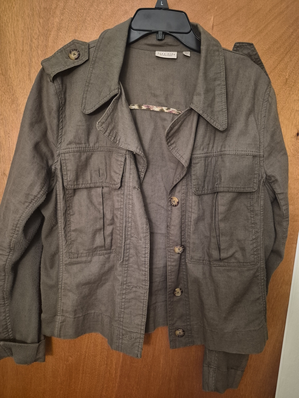 Live Life By Sanctuary Olive Utility Button-Front Jacket - Women's